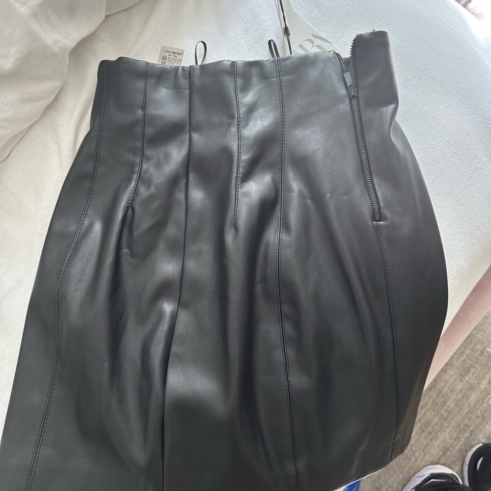 Black leather skirt